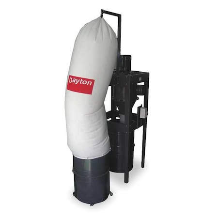 Wood Dust Collector, 2,600 cfm CFM Max Flow, 5 hp, Single Phase