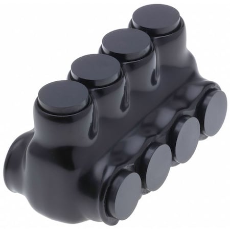 Wire Connector, 4 Port, Black, Plastisol Insulation