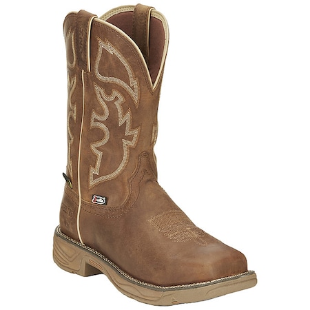 Men's Western Boot, 10 1/2 EE, Steel Toe, Brown, SE4340