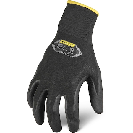 Knit Gloves, Microfoam Palm, Knit, Black, M, 1 PR