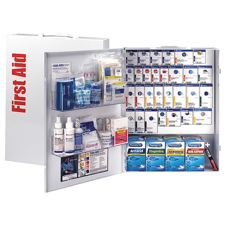First Aid Kit and Housing, Metal Cabinet, 951 Components, 150 People Served