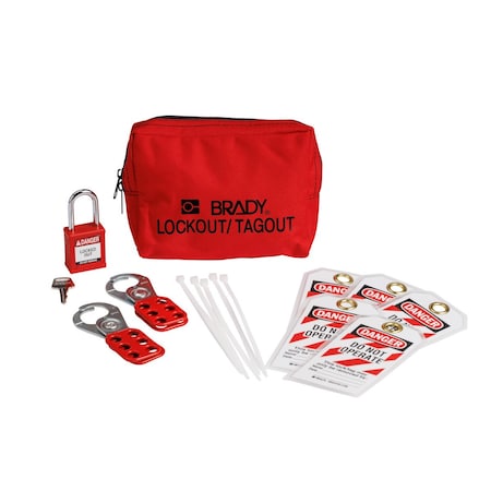 Lockout Kit,2 Lockouts,5 Tags,Red