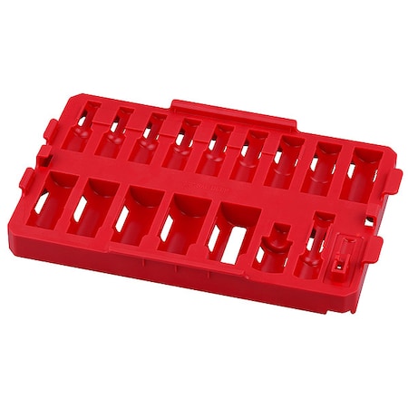 PACKOUT Low-Profile Organizer Tray for 17 pc. SHOCKWAVE Impact Duty 3/8 in. Drive SAE Deep Well Sockets