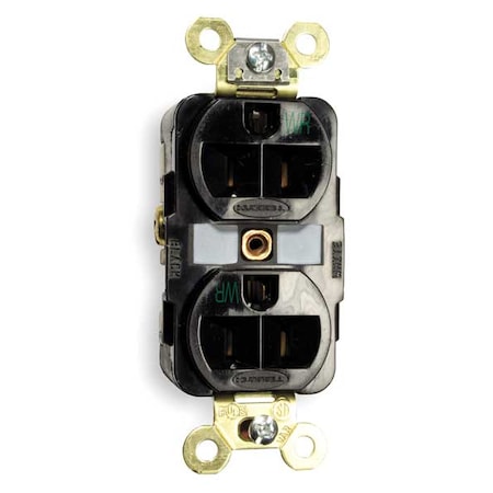 Straight Blade Receptacle, 5-15R, 15 A, 125V AC, 2 Pole, 3 Wire, Flush Mount, Grounded