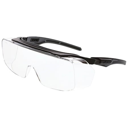 Klondike (OTG), Safety Glasses, MAX6 Anti-Fog, Gray Lens, Black Frame, Half Frame