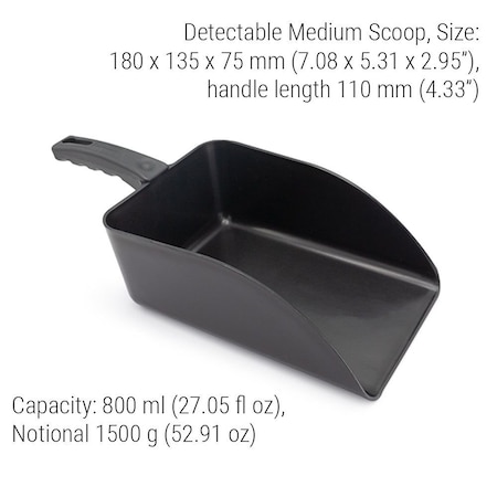 Scoop,7.08 in L,Black,PK5