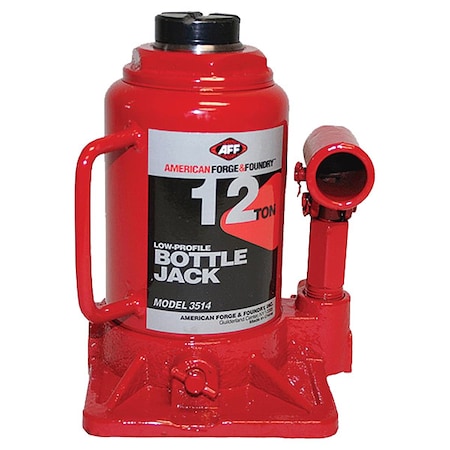 Bottle Jack,12 ton,Max Lift 13" H