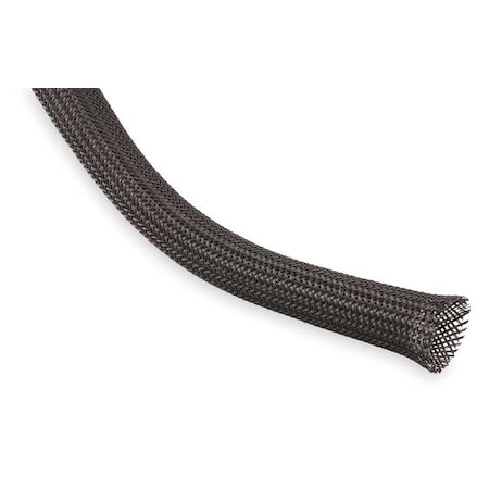 Braided Cable Sleeve, 1-1/2 in Inside Dia., 2 in Max Bundle Dia., 50 ft, Polyethylene Terephthalate