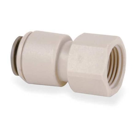 Push-Fit Adapter Fitting, 1/4 in Tube Size, Acetal, Gray, 10 PK