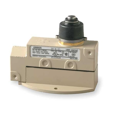 Limit Switch, Plunger, SPDT, 10A at 480V AC, Actuator Location: Top