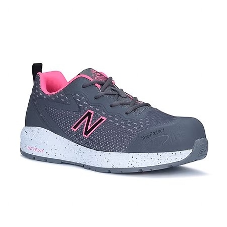 Women's Composite Toe Athletic Shoe, Gray/Pink, 7 1/2, D, WIDLOGIGR