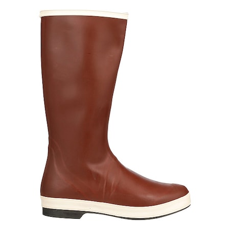 Unisex Pylon Tall Rubber Boots, Plain Toe, 16 in Height, Cream, Red, 11