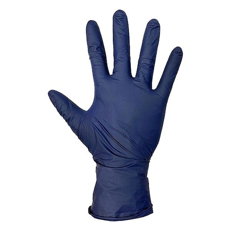 455-A265, Disposable Gloves, 4 mil Palm, Nitrile, Powder-Free, M, 100 PK, Blue