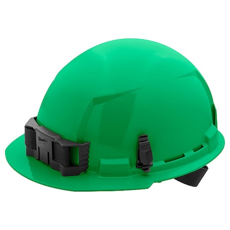 BOLT Green Front Brim Hard Hat w/4pt Ratcheting Suspension - Type 1, Class E