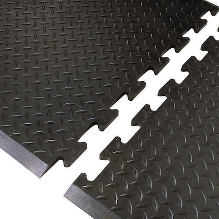 Interlocking Antifatigue Mat Tile, Natural Rubber, 31 in W x 31 in L, 1/2 in Thick