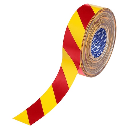 Floor Marking Tape,Red/Ylw,2"W,100ft