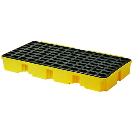 Drum Spill Containment Pallet, for (2) Drums, 30 Gallon Spill Capacity, 5000 lb Load Capacity