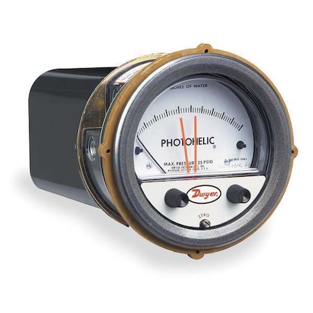 Pressure switch/gage, range 0-10" w.c./2000-12500 FPM. Note: Pitot tube required.