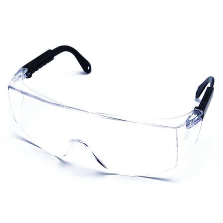 Quest, Safety Glasses, Anti-Scratch, Clear Lens, Black Frame, Frameless