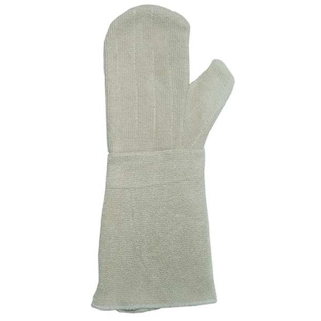 Condor Heat Resistant Mitten, Terry Cloth, 450  Degrees F Max Temp., Gauntlet Cuff White, L ( 9 )
