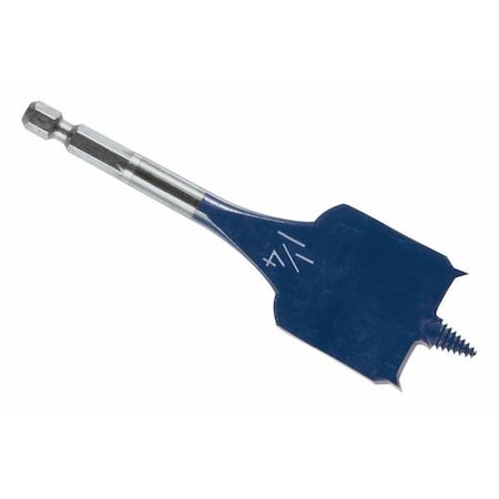 Stubby Spade Bit,1-1/4 In,1/4 Hex,4 In L