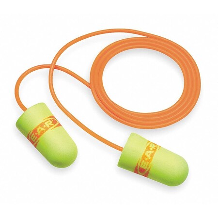 E-A-Rsoft SuperFit Disposable Corded Ear Plugs, Bullet Shape, NRR 33 dB, Yellow, 200PK