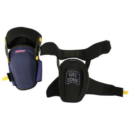 Knee Pad, Non-marring, Foam Pad, Fabric Cap, hook-and-loop Closure, 2 Straps, Black, Blue