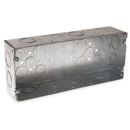 Electrical Box, 110 cu in, Gang Box Type, 4 Gangs, Galvanized Steel, Rectangular Shape