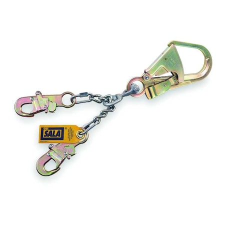 Positioning Lanyard, 20-1/2" Length, Swivel Snap Hook, Steel, 2 Leg(s), 310 lb. Weight Capacity