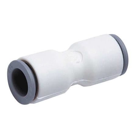 Push-Fit Adapter Fitting, 3/8 in x 5/16 in Tube Size, Bio-Based Nylon, White, 10 PK