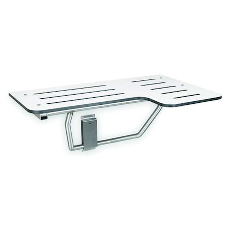 Reversible, Hinged ADA Wall Mounted Shower Seat, Phenolic, matte
