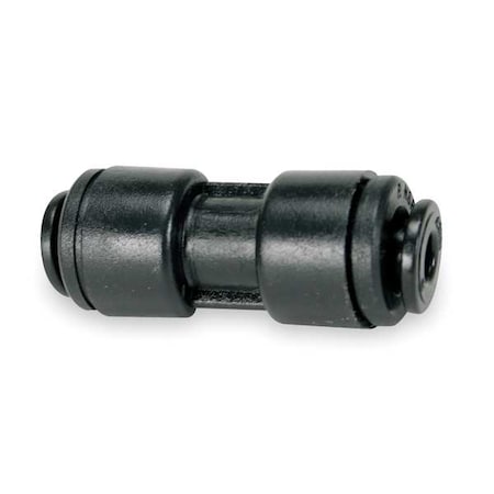 Push-Fit Adapter Fitting, 1/4 in Tube Size, Acetal, Black, 10 PK