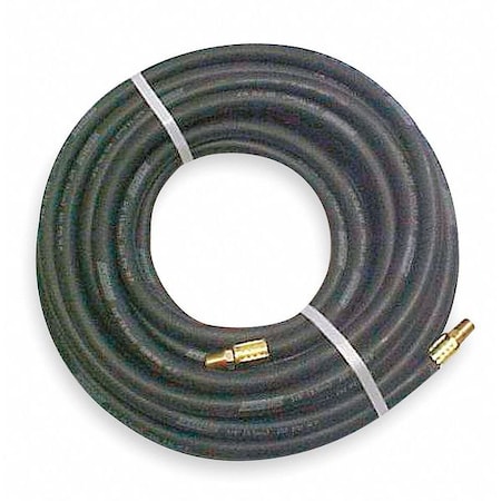 3/8" x 50 ft EPDM Coupled Multipurpose Air Hose 200 psi BK