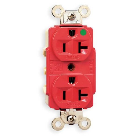 Straight Blade Receptacle, 5-15R, 15 A, 125V AC, 2 Pole, 3 Wire, Flush Mount, Grounded