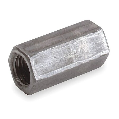 Coupling Nut, 3/8", Steel, Electrogalvanized, 1-3/4 in Lg