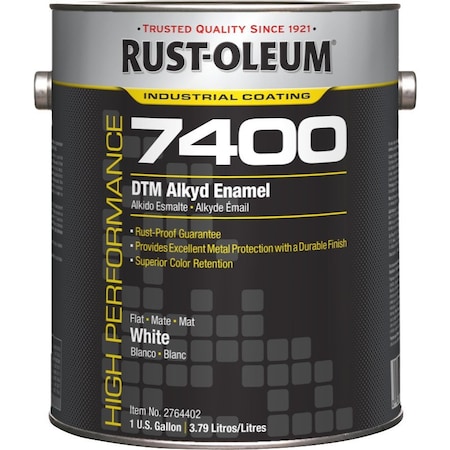 Interior/Exterior Paint, Flat, Oil Base, White, 1 gal