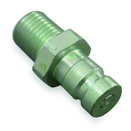 Hydraulic Quick Connect Hose Coupling, Steel Body, Push-to-Connect Lock, 1/4"-18 Thread Size