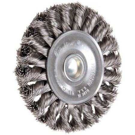 Knot Wire Wheel Wire Brush, Stem, 3-1/4"