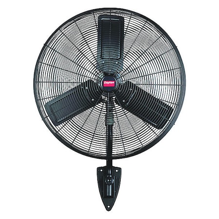 Light Duty Industrial Fan, Wall Mount, 30 in Blade Dia, 115V, 7,260/8,200 cfm, Oscillating