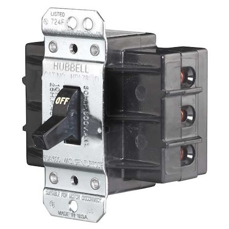 Manual Motor Switch, 60 A, 3 P, 3 Phase, Toggle, Circuit-Lock Series, No Enclosure