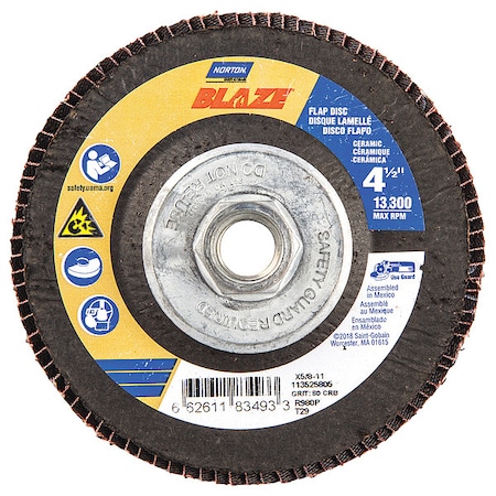 Arbor Mount Flap Disc,4-1/2in,80,Medium