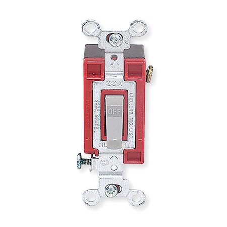 Wall Swtch, 2-Pole, 120/277V, 20A, Gry, Toggl