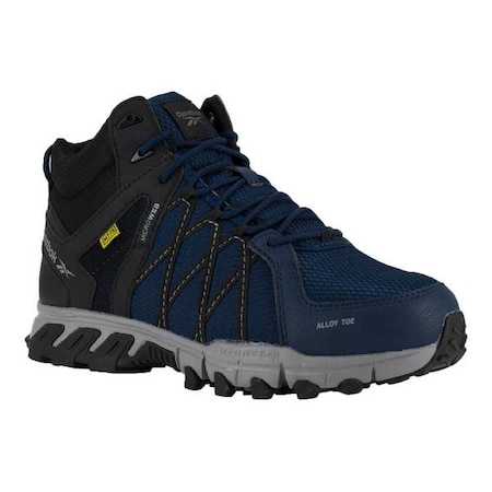 Men's Athletic High-Top Shoe, 9 1/2 Leather, Mesh Upper, Alloy Toe, Oxford H, Blue, RB3400
