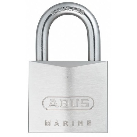 Padlock, Keyed Alike, Standard Shackle, Rectangular Brass Body, Stainless Steel Shackle, 27/32 in W