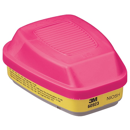Combination Cartridge/Filter, Acid Gas (AG)/Organic Vapor (OV)/P100, Bayonet, Magenta/Yellow, PK2
