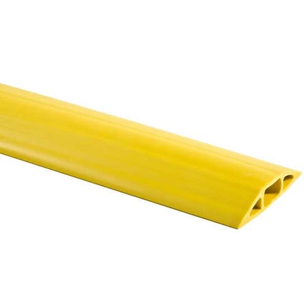 Cable Protector, 1-1/8 in H, 5 ft L, 3-1/4 in W, 1 Channel, PVC, Yellow