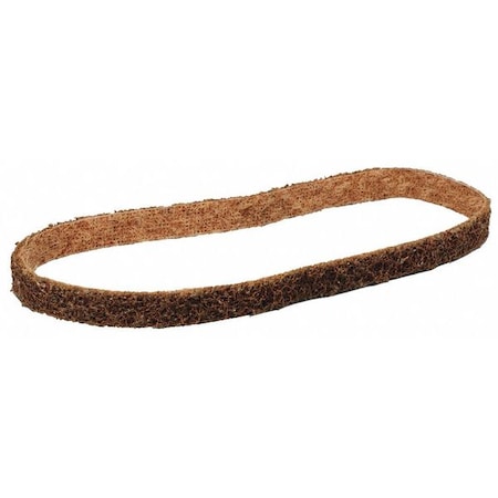Sanding Belt, 1 in W, 30 in L, Non-Woven, Aluminum Oxide, Not Applicable Grit, Coarse, SC-BS, Brown