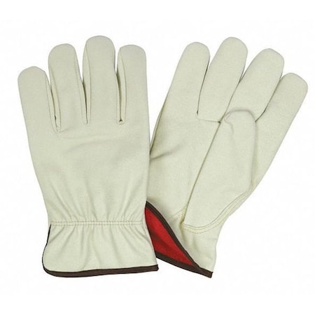 Leather Drivers Gloves, Synthetic Leather, Shirred Slip-On, Keystone Thumb, Gunn Cut, Beige / Beige