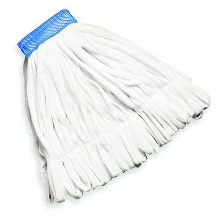 5 in String Wet Mop, 28 oz Dry Wt, Side Gate Connection, Looped-End, White, Cotton