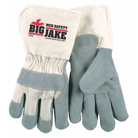 Leather Palm 4.5 Gauntlet Duck,L,PK12